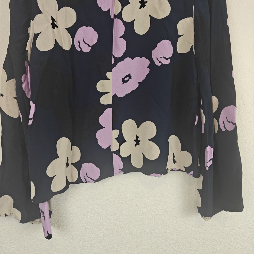 Merimekko Sorea Kevattalkoot Long Bell Sleeve Floral Blouse Sz 40, 10 - Picture 11 of 13